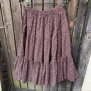 Martha Of Taos Vintage 70’s/80’s Calico Ditsy Print Broom Prairie Tiered Skirt
